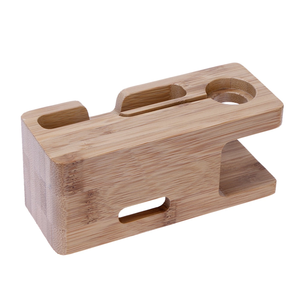 Bamboo Charger Stand Base For Apple Watch and For iphone