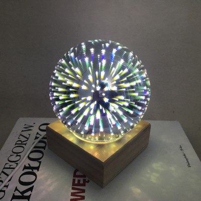 Image of USB power supply 3D colorful crystal night light.