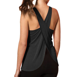 Cross Back Sleeveless Tops