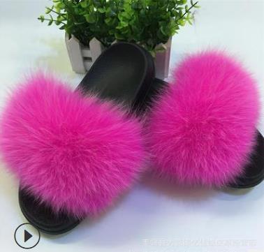 Faux Fur Slippers Women.