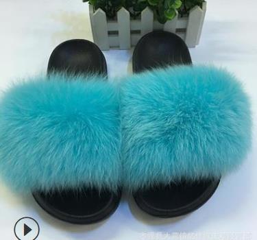 Faux Fur Slippers Women.