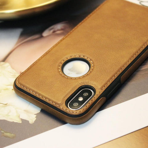 Image of Luxury Slim PU Leather Case for iPhone.