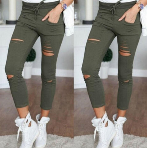 Image of Denim Stretch Ripped Jeans.