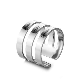 Personalized Titanium Engraved Name Ring