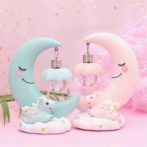 Resin Moon Unicorn LED Night Light