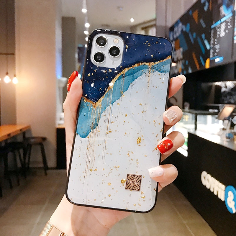 Marble Gold Foil Phone Cases for iPhone