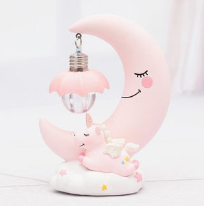 Resin Moon Unicorn LED Night Light