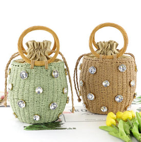 Crystal Straw Bag