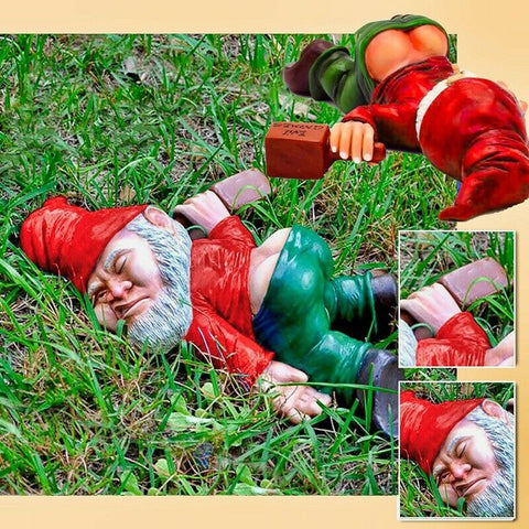 Image of Drunken Dwarf Resin Christmas Courtyard Ornaments