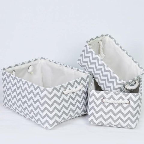 Image of Cube Canvas Fabric Storage Basket.