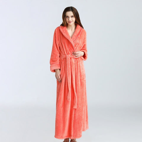 Image of Women Winter Extra Long Robe Soft Warm  Dressing Gown.