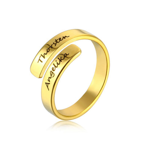 Image of Personalized Titanium Engraved Name Ring