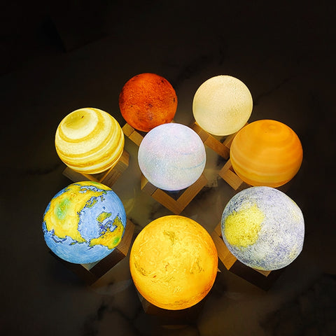 Image of 3D Print Eight Planets Lamp Night Light