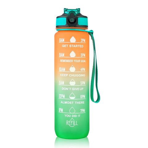 Image of Sports Straw Water Cup Tritan Gradient Bounce Cover Water Bottle