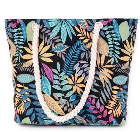 Image of printing leaves shoulder bags