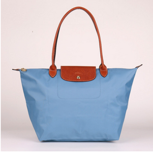 Folding waterproof nylon handbag.