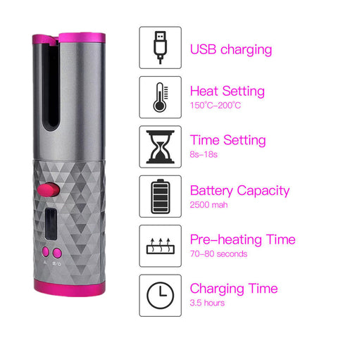 Image of Cordless Automatic Hair Curler