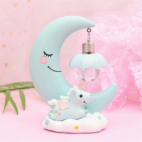 Image of Resin Moon Unicorn LED Night Light