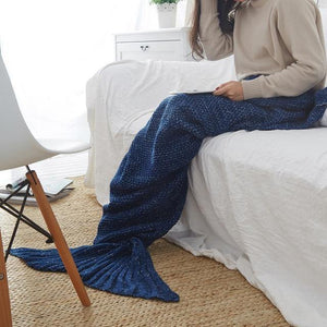 Mermaid Tail Blanket Handmade Knitted.