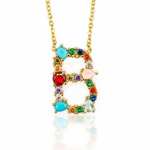 Multicolor charm Gold pendant Necklace.