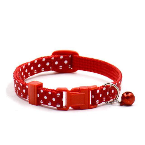 Image of 1Pc Adjustable Dot Printed Little Dog Collars.