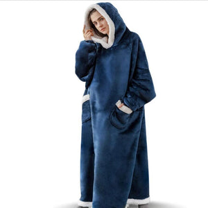 Long Flannel Blanket with Sleeves Winter Hoodies