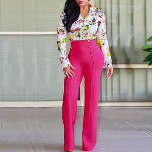 Wide Leg High Waist Casual Pants