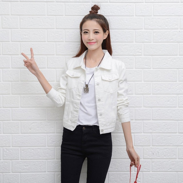 Short Denim Jacket Casual Ripped.