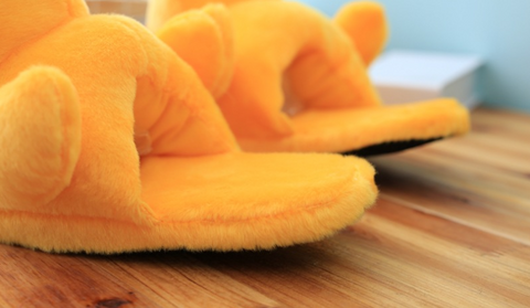 Image of Yellow Duck Shoes Women's Soft Short Furry Plush Slipper