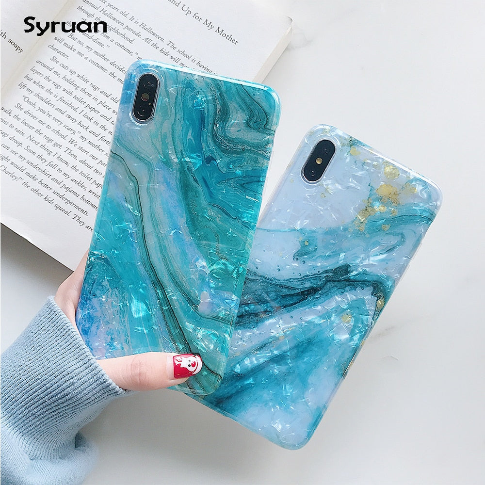 Glitter Marble Case For iphone