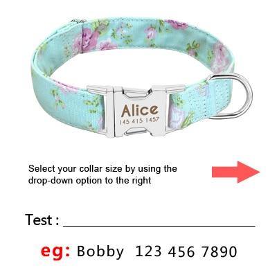 Image of Dog Collar Personalized Nylon Pet Dog Tag Collar Custom Nameplate.