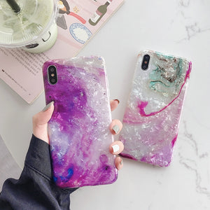 Glitter Marble Case For iphone