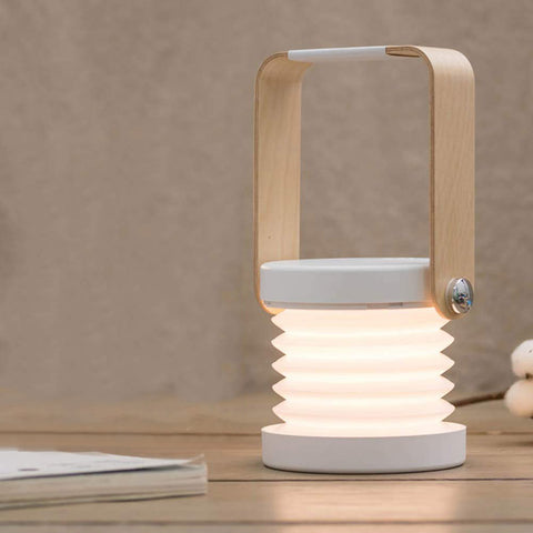 Image of Creative wooden handle portable lantern lamp