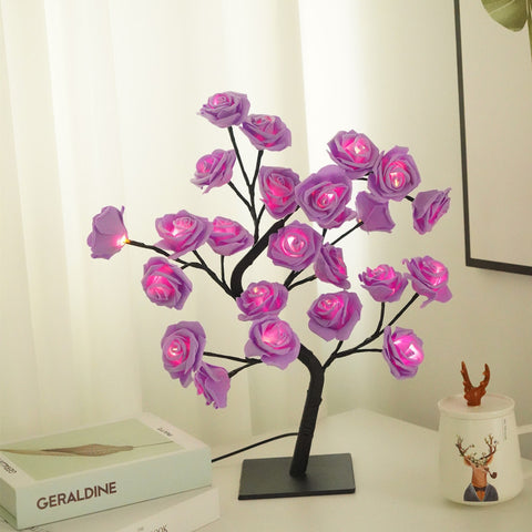 Image of Led Rose Tree Bouquet Table Lamp