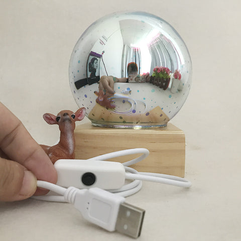 Image of USB power supply 3D colorful crystal night light.