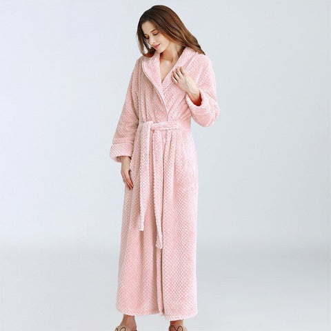 Image of Women Winter Extra Long Robe Soft Warm  Dressing Gown.