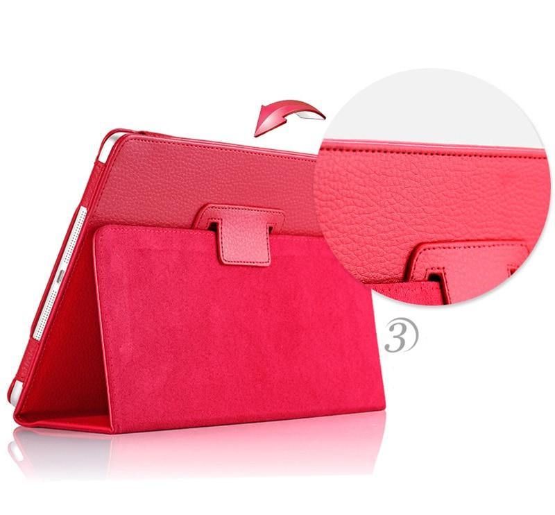Auto Flip Litchi PU Leather Cover For New ipad.