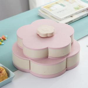 Petal-Shape Rotating Snack Storage Box