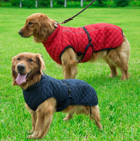 Image of Dog Clothes Winter Thickening Warm Pet Reflective Outdoor Jacket Coat.