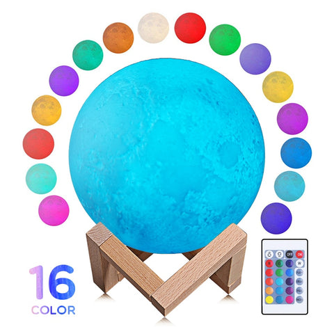 Image of 3D Print Colourful Bluetooth Music Moon Lamp