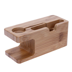 Bamboo Charger Stand Base For Apple Watch and For iphone