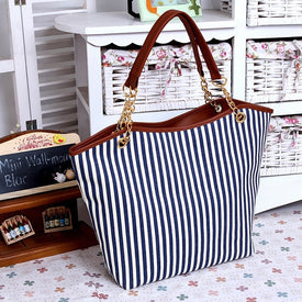 Striped Canvas Handbag