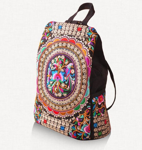 Image of Vintage Embroidery Canvas Backpacks