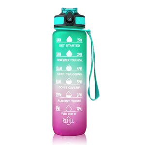 Sports Straw Water Cup Tritan Gradient Bounce Cover Water Bottle