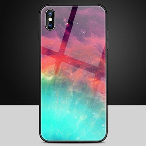 Tempered Glass Space Phone Case For iPhone