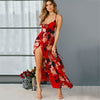 Red Floral Print Long Dress