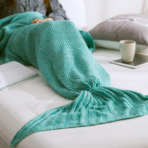 Mermaid Tail Blanket Handmade Knitted.