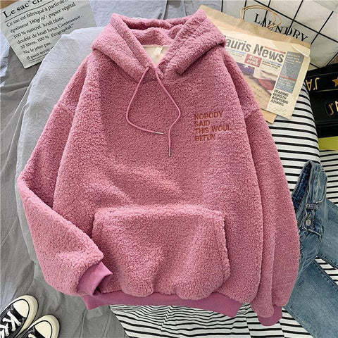 Image of Fleece Flannel Pullover Sweatshirt.