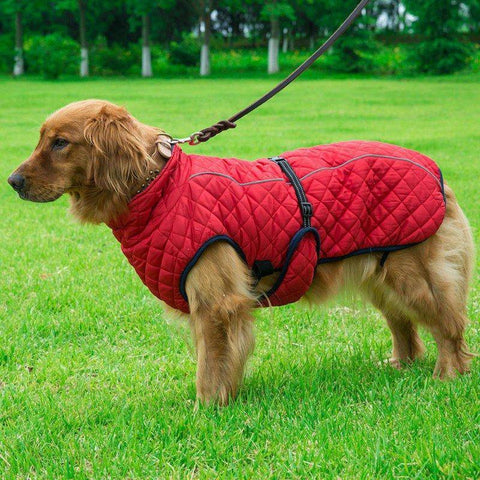 Image of Dog Clothes Winter Thickening Warm Pet Reflective Outdoor Jacket Coat.