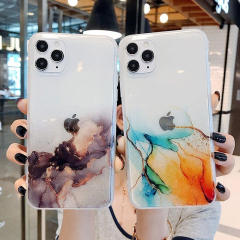 Image of Vintage Colorful Marble Phone Case For iPhone 12 11 Pro Max.